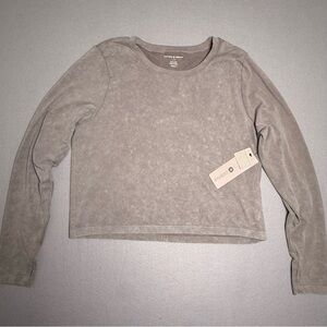 NWT Harmony Balance L Women long sleeve crop top w thumb hole fitness yoga sport